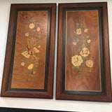 PAIR Miss Bellevue "Meta di Sorrento" Italian Wood Wall Plaque