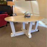Solid Oak White Wash Oval Dining Table