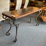 Hammered Metal Top Console