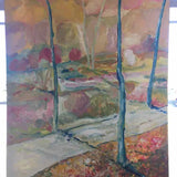 Abstract Tree Lined Pathway Canvas