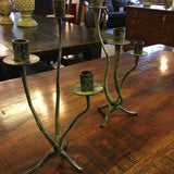 PAIR Candle Holder Iron with a Patina Holds 6 Taper Candles