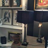 Pewter Column Table Lamp