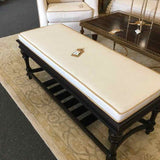 Custom Bench with  Ivory & Gold Welting Cushion