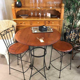 Metal & Wood High Top Table & Stools