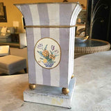 Toleware Lavender Striped Floral Motif Pot