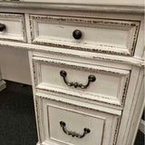 Liberty Magnolia Distressed White Executive Desk