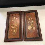PAIR Miss Bellevue "Meta di Sorrento" Italian Wood Wall Plaque