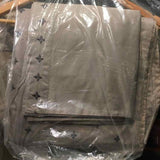 King Bedding Set Taupe Glazed Cotton with Dark Taupe Embroidery Shams