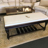 Custom Bench with  Ivory & Gold Welting Cushion
