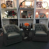 Memoky Grey Leather Chair