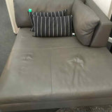 American Leather Grey Leather Chaise