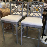 Ballard Designs Warm Gray "Dayna" Set of 4 Bar Height Stool